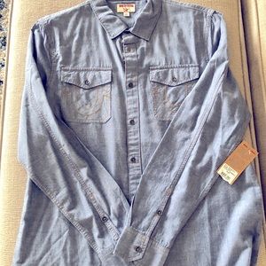 Men’s button up chambray True Religion shirt